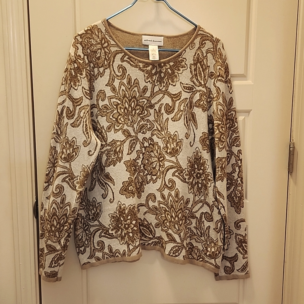 Alfred Dunner gold thread womens sweater XL